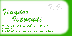 tivadar istvandi business card